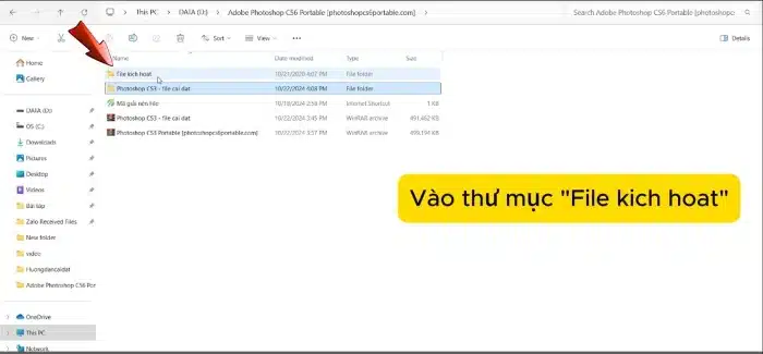 Vào thư mục File kich hoat