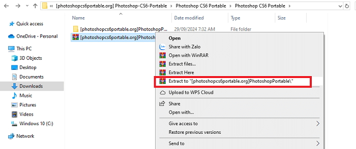 Giải nén Photoshop CS6 Portable