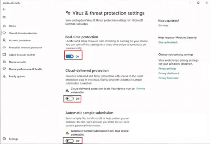 Tắt khiên chống virus để dễ dàng cài đặt Adobe After Effects
