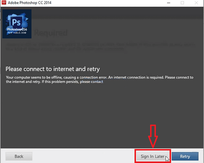 Nhấn Sign in later