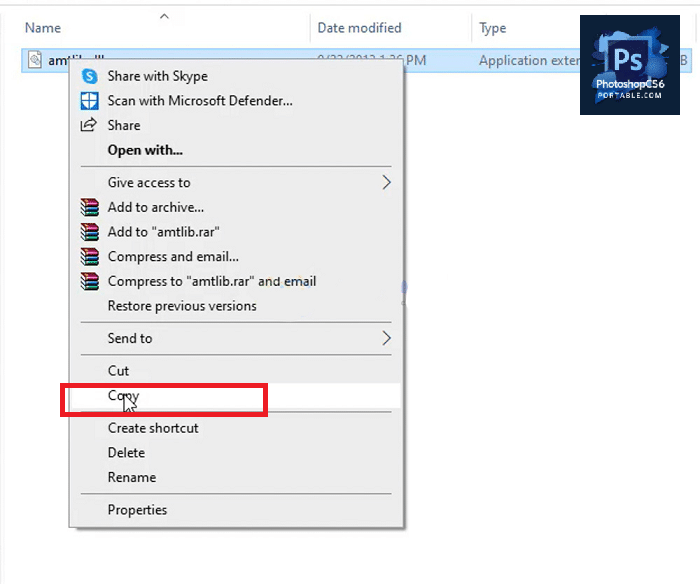Coppy file kích hoạt amtlib.rar