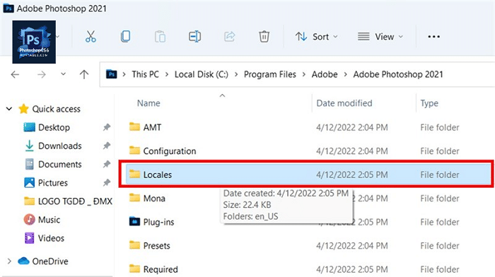 Mở thư mục cài đặt gốc